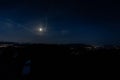 Dark landscape with supermoon over Brugg Royalty Free Stock Photo