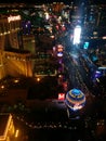 Dark Las Vegas Strip night view, South lights