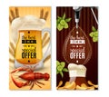 Dark Light Beer 2 Vertical Banners Set