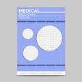 dark and light blue with circles and boxes medical flyer layout