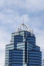 Dark and Light Blue Glass Office Tower with White Trim Royalty Free Stock Photo