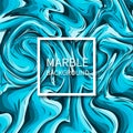 Dark and light blue marble texture background. Liquid effect backdrop. Imitations of hand drawn acrylic painting. Marbling surface Royalty Free Stock Photo