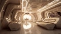 Shiny Cream and Taupe Brown: Futuristic Bionic Interior with Award-Winning 8K Desig