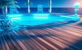 pool summer resort light large water holiday luxury vacation night. Generative AI. Royalty Free Stock Photo