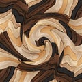 Dark and light wood samples with a twirl