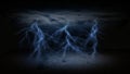 Dark Lightening Bolt With Ceiling Clouds And Dry Ground