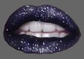 Dark Lips with Glitter Royalty Free Stock Photo