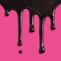 Black Glitter Drips on Pink Background Royalty Free Stock Photo