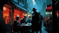 Dark And Lively: A Noir Comic Art Inspired Tv Show Scene Wallpaper