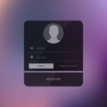 Dark login UI design template