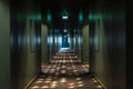 Dark corridor with light at the end inside a building Royalty Free Stock Photo