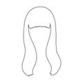 Dark long.Back hairstyle single icon in outline style vector symbol stock illustration web.