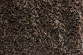 Dark Loose Leaf Tea Background, Black Golden Leaves Blend Texture Pattern Closeup Detail, Horizontal Large Detailed Textured Macro Royalty Free Stock Photo