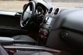 Dark luxury car Interior. Tuning. Karbon. Interior detail