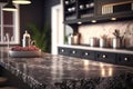 Dark marble kitchen counter