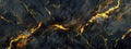 Dark marble texture with golden veins. Black marble background wallpaper Royalty Free Stock Photo