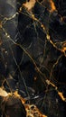 Dark marble texture with golden veins. Black marble background wallpaper Royalty Free Stock Photo