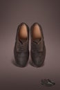 Dark men suede shoes Royalty Free Stock Photo