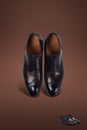 Dark men suede shoes Royalty Free Stock Photo