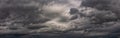 Dark and menacing storm clouds panorama