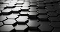 Dark Metallic Hexagonal Grid Pattern with Dramatic Lighting and Shadows texture background Royalty Free Stock Photo