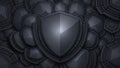 Dark Metallic Shields Background with Central Illuminated Shield Royalty Free Stock Photo