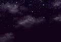 Dark midnight sky with subtle gradient and sparkling stars With Cloud Background Royalty Free Stock Photo