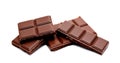 Dark milk chocolate bars stack isolated on a white Royalty Free Stock Photo