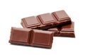Dark milk chocolate bars stack isolated on a white Royalty Free Stock Photo