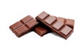 Dark milk chocolate bars stack isolated on a white Royalty Free Stock Photo