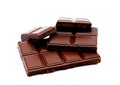 Dark milk chocolate bars stack isolated on a white Royalty Free Stock Photo