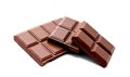 Dark milk chocolate bars stack isolated on a white Royalty Free Stock Photo