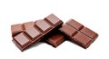 Dark milk chocolate bars stack isolated on a white Royalty Free Stock Photo