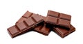 Dark milk chocolate bars stack on a white Royalty Free Stock Photo