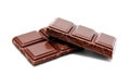 Dark milk chocolate bars stack on a white Royalty Free Stock Photo