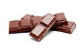 Dark milk chocolate bars stack on a white Royalty Free Stock Photo