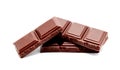 Dark milk chocolate bars stack on a white Royalty Free Stock Photo