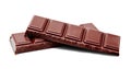 Dark milk chocolate bars stack on a white Royalty Free Stock Photo