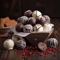 Dark, milk and white chocolate candies 3