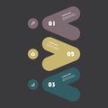 Dark Minimalist Arrows - Numbered Infographics Design, Triangle Shapes - Creative Design Element Template