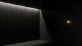 Dark minimalist interior with dramatic light beam and single light source Royalty Free Stock Photo