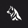 Dark And Minimalistic Wolf Dog Head Logo With Egyptian Iconography