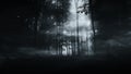 Dark mist in haunted Transylvanian woods Royalty Free Stock Photo