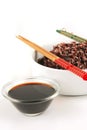 Dark mixed rice in white bowl Royalty Free Stock Photo