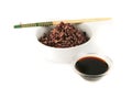 Dark mixed rice in white bowl Royalty Free Stock Photo