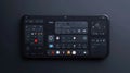 Dark mode ui dashboard displaying futuristic control widgets Royalty Free Stock Photo