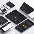 Dark Mode UI Design, Mobile App & Web Interface Royalty Free Stock Photo