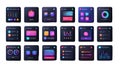 Dark Mode UI Elements with Diverse App Screens interface Royalty Free Stock Photo