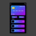 Dark mode ui mobile banking app Royalty Free Stock Photo