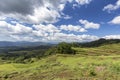 Dark Monsoon Clouds over Rice Terraces Royalty Free Stock Photo